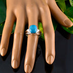 Turquoise Solitaire French Silver Blue Gemstones Versatile Contemporary Ring Jewellery