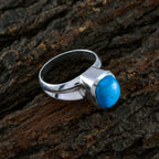 Turquoise Solitaire French Silver Blue Gemstones Versatile Contemporary Ring Jewellery