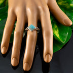 Turquoise Solitaire Japanese Silver Blue Gems Dainty Luxurious Ring Jewellery