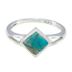 Turquoise Solitaire Japanese Silver Blue Gems Dainty Luxurious Ring Jewellery