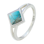 Turquoise Solitaire Japanese Silver Blue Gems Dainty Luxurious Ring Jewellery