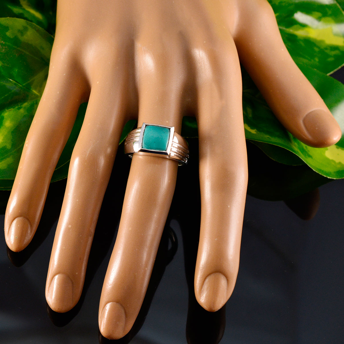 Turquoise Solitaire African Sterling Silver Blue Gems Classic Sophisticated Ring Jewellery