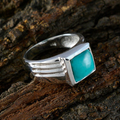 Turquoise Solitaire African Sterling Silver Blue Gems Classic Sophisticated Ring Jewellery