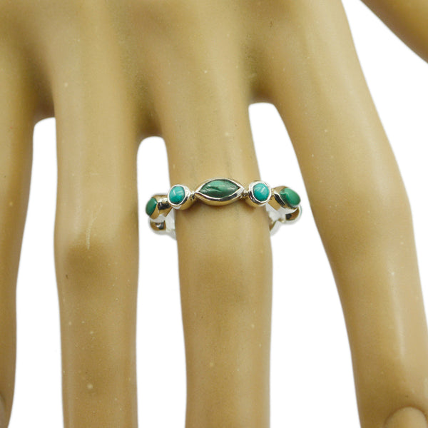 Turquoise multiple Turkish 925 Silver Blue Gemstone Delicate Eternity Band Jewelry