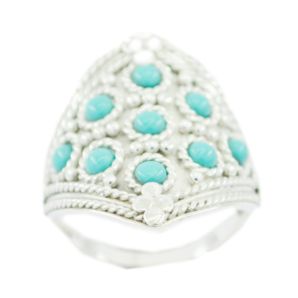 Turquoise multiple Russian Sterling Silver Blue Gemstone Essential  Heritage Ring Jewelry