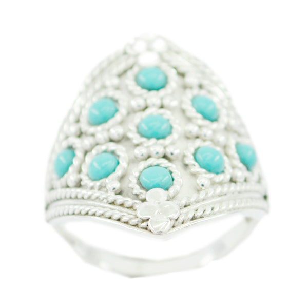 Turquoise multiple Russian Sterling Silver Blue Gemstone Essential  Heritage Ring Jewelry