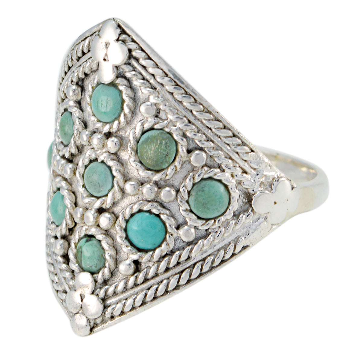 Turquoise multiple Russian Sterling Silver Blue Gemstone Essential  Heritage Ring Jewelry