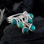 Turquoise Hexa Egyptian 92.5 Silver Blue Gemstones Minimal Contemporary Ring Jewelry