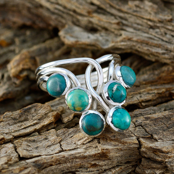 Turquoise Hexa Egyptian 92.5 Silver Blue Gemstones Minimal Contemporary Ring Jewelry