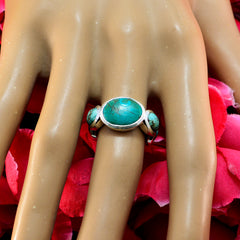 Turquoise Penta African Silver Blue Gemstones Tiny Cultural Ring Jewelry