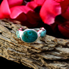 Turquoise Penta African Silver Blue Gemstones Tiny Cultural Ring Jewelry