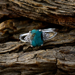 Turquoise Halo American Silver Blue Gemstone Delicate Abstract Ring Jewellery