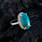 Turquoise Halo Russian 92.5 Silver Blue Gemstones Tiny Sophisticated Ring Jewellery