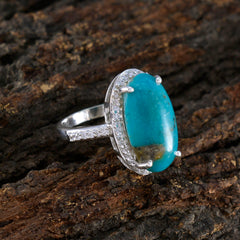 Turquoise Halo Russian 92.5 Silver Blue Gemstones Tiny Sophisticated Ring Jewellery