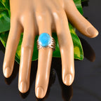 Turquoise Solitaire German 925 Silver Blue Gemstones Statement Armor Ring Jewellery
