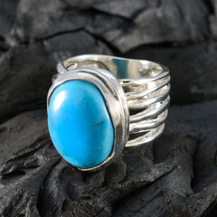 Turquoise Solitaire German 925 Silver Blue Gemstones Statement Armor Ring Jewellery
