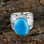 Turquoise Solitaire German 925 Silver Blue Gemstones Statement Armor Ring Jewellery