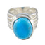 Turquoise Solitaire German 925 Silver Blue Gemstones Statement Armor Ring Jewellery