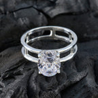 Cubic zirconia CZ Solitaire Moroccan 925 Silver White Gemstone Slim Heritage Ring Jewellery