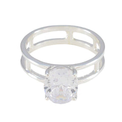 Cubic zirconia CZ Solitaire Moroccan 925 Silver White Gemstone Slim Heritage Ring Jewellery