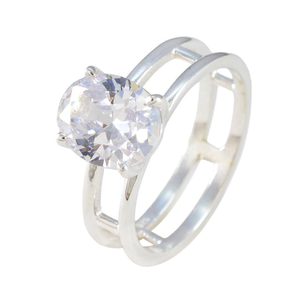 Cubic zirconia CZ Solitaire Moroccan 925 Silver White Gemstone Slim Heritage Ring Jewellery