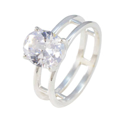 Cubic zirconia CZ Solitaire Moroccan 925 Silver White Gemstone Slim Heritage Ring Jewellery