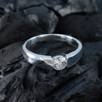 Cubic zirconia CZ Solitaire Russian 925 Sterling Silver White Gems Slim Romantic Ring Jewellery