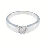 Cubic zirconia CZ Solitaire Russian 925 Sterling Silver White Gems Slim Romantic Ring Jewellery