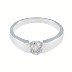 Cubic zirconia CZ Solitaire Russian 925 Sterling Silver White Gems Slim Romantic Ring Jewellery