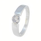Cubic zirconia CZ Solitaire Russian 925 Sterling Silver White Gems Slim Romantic Ring Jewellery