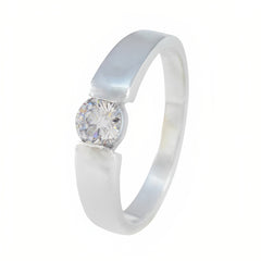 Cubic zirconia CZ Solitaire Russian 925 Sterling Silver White Gems Slim Romantic Ring Jewellery