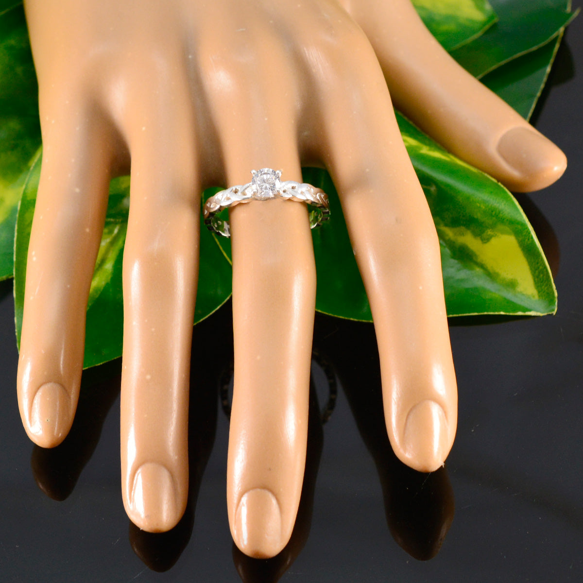 Cubic zirconia CZ Solitaire Korean 925 Sterling Silver White Gemstones Whisper thin Fairytale Ring Jewelry