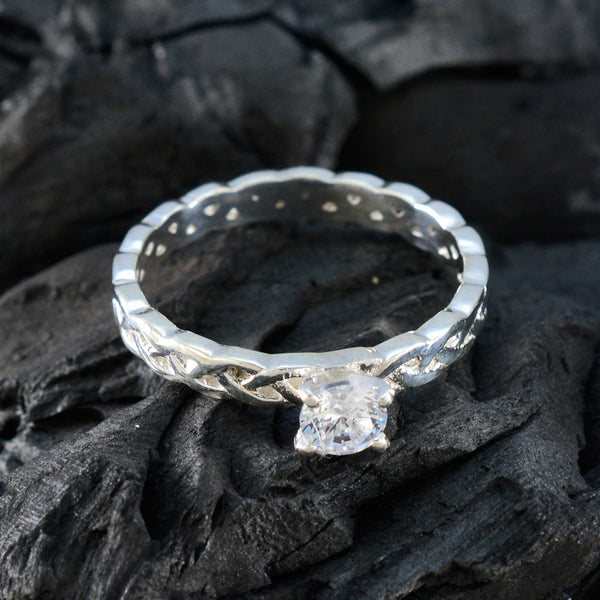 Cubic zirconia CZ Solitaire Korean 925 Sterling Silver White Gemstones Whisper thin Fairytale Ring Jewelry