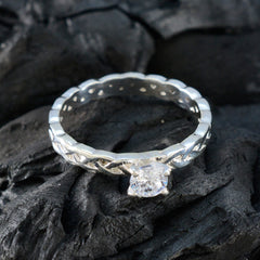 Cubic zirconia CZ Solitaire Korean 925 Sterling Silver White Gemstones Whisper thin Fairytale Ring Jewelry