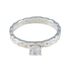 Cubic zirconia CZ Solitaire Korean 925 Sterling Silver White Gemstones Whisper thin Fairytale Ring Jewelry