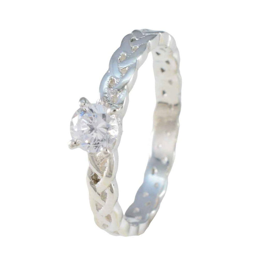 Cubic zirconia CZ Solitaire Korean 925 Sterling Silver White Gemstones Whisper thin Fairytale Ring Jewelry