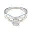 Cubic zirconia CZ Solitaire German Sterling Silver White Gemstone Slim Glamorous Ring Jewelry