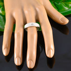 Cubic zirconia CZ Solitaire Moroccan Sterling Silver White Gemstone Mid weight Romantic Band Jewelry