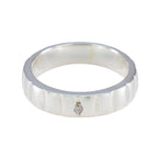 Cubic zirconia CZ Solitaire Egyptian 925 Silver White Gemstones Minimal Romantic Band Jewellery