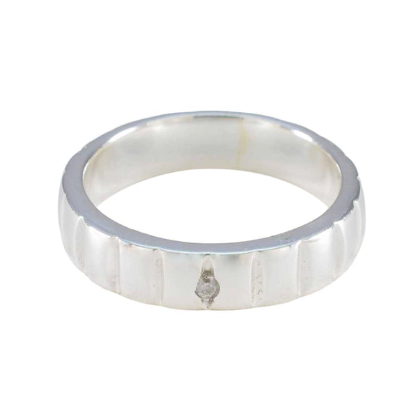 Cubic zirconia CZ Solitaire Egyptian 925 Silver White Gemstones Minimal Romantic Band Jewellery