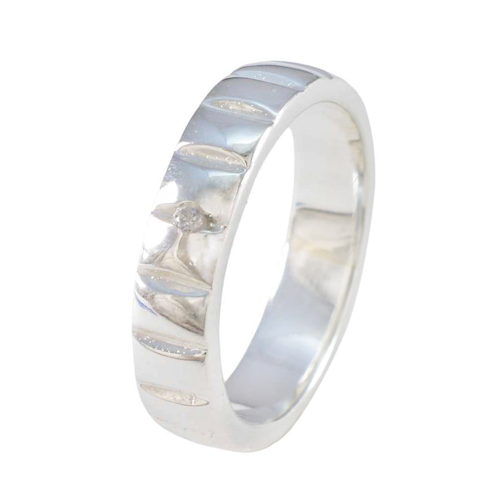 Cubic zirconia CZ Solitaire Egyptian 925 Silver White Gemstones Minimal Romantic Band Jewellery