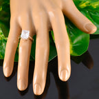 Cubic zirconia CZ Solitaire Russian 925 Silver White Gemstone Minimal Feminine Ring Jewelry