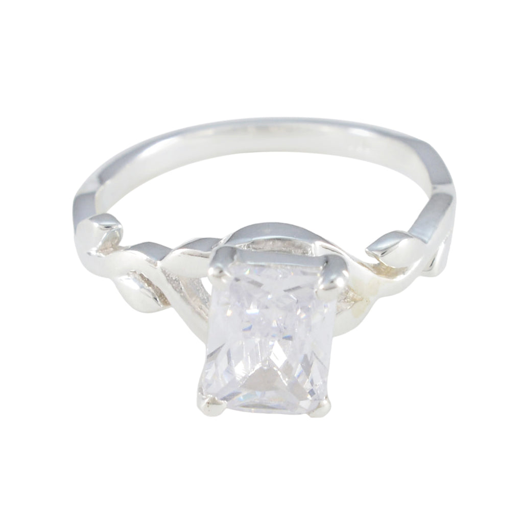 Cubic zirconia CZ Solitaire Japanese Sterling Silver White Gemstone Whisper thin Artisan Ring Jewelry