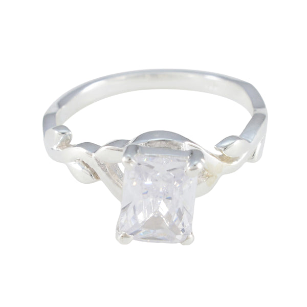 Cubic zirconia CZ Solitaire Japanese Sterling Silver White Gemstone Whisper thin Artisan Ring Jewelry