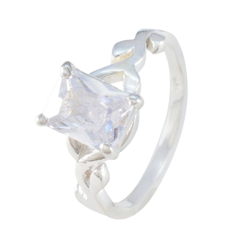 Cubic zirconia CZ Solitaire Japanese Sterling Silver White Gemstone Whisper thin Artisan Ring Jewelry