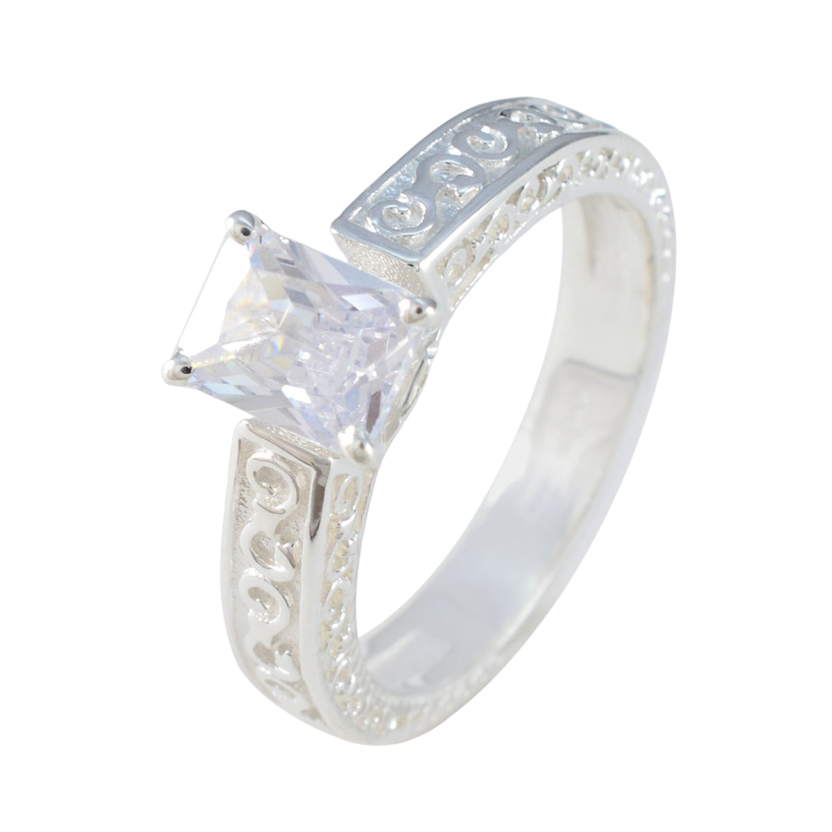 Cubic zirconia CZ Solitaire Moroccan 925 Sterling Silver White Gemstone Eye-catching Modern Ring Jewellery Второстепенное изображение товара