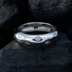 Cubic zirconia CZ multiple Moroccan 925 Sterling Silver White Gems Tiny Eternity Band Jewellery