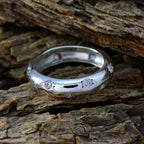 Cubic zirconia CZ multiple Moroccan 925 Sterling Silver White Gems Tiny Eternity Band Jewellery