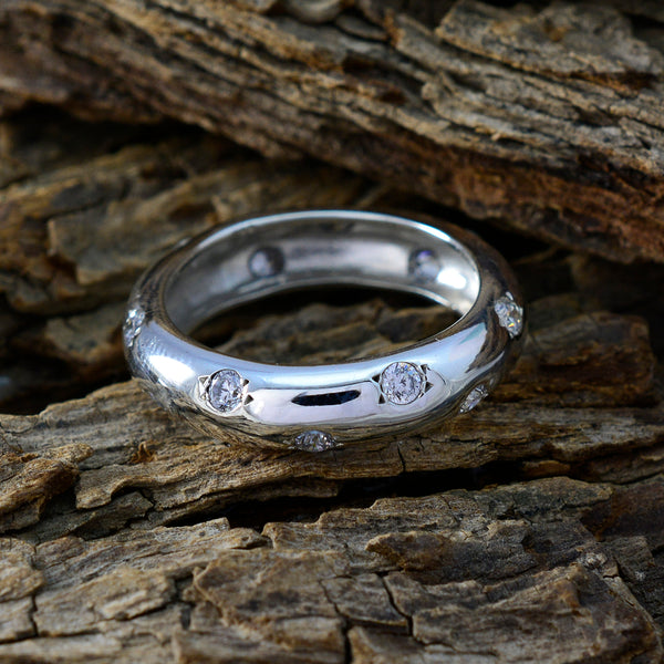 Cubic zirconia CZ multiple Moroccan 925 Sterling Silver White Gems Tiny Eternity Band Jewellery