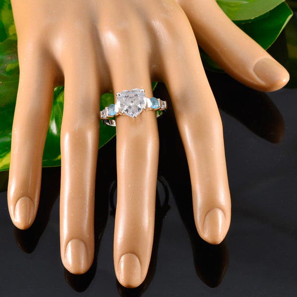 Cubic zirconia CZ Penta French Sterling Silver White Gems Tiny Glamorous Ring Jewelry